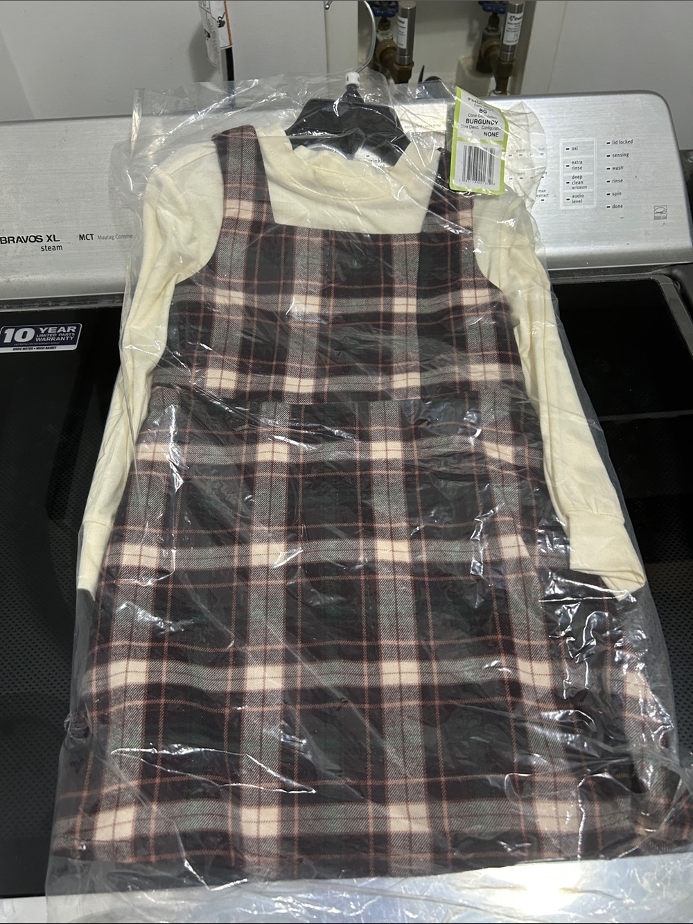 Girls size 4 tartan plaid school girl fall jumper coveralls two piece new nwt
